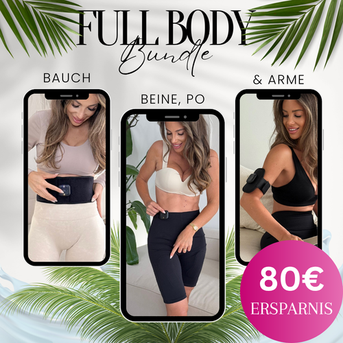 Full Body EMS Set - Bauchtrainer, Shorts und zwei Armtrainer